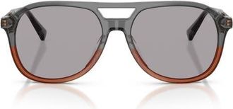Brunello Cucinelli 56mm Polarized Pilot Sunglasses in Light Grey at Nordstrom