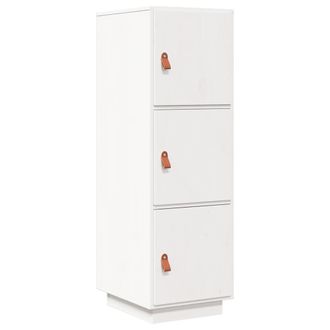 vidaXL Vidaxl - Aparador Alto Madera Maciza De Pino Blanco 34x40x108,5 Cm