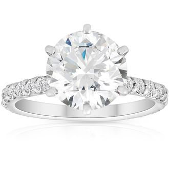 Pompeii3 3 3/4Ct Lab Grown Diamond Engagement Ring 14k White Gold