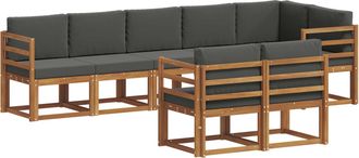 vidaXL Conjunto De Sof&aacute;s De Exterior 8 Uds. Natural Y Antracita Vidaxl