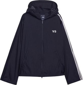 Yohji Yamamoto Nylon Wired 3-Stripes Track Top - Heren - Trainingsjackets - Zwart - S - Nylon - Fitness