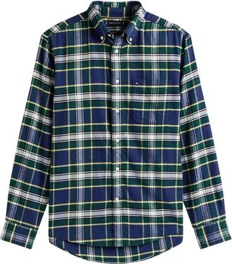 Tommy Hilfiger Overhemden, Heren, Veelkleurig, M, Hero Flannel Tartn Chck RF Shirt