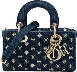 Dior Pre-owned Lady D-Joy Mini Bag - Dames - Vintage Mini Tas - Blauw - ONE Size - Denim - Vintage