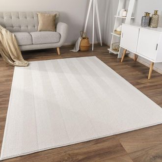 Paco Home Paco Home - Alfombra Salon De Habitacion Pelo Corto Motivo Boho Chic Nordica Antideslizante 160x220 Cm, Crema