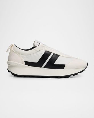 Lanvin Mens Nylon & Suede Low-Top Sneakers