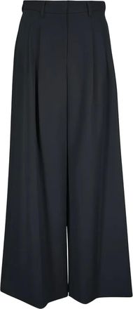 TWP Pantaloni a palazzo a pieghe con tasca - Nero