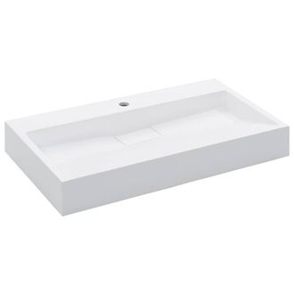 Berkfield Home Wash Basin 80x46x11 cm Mineral Cast/Marble Cast White | Size: 80 x 46 x 11 cm