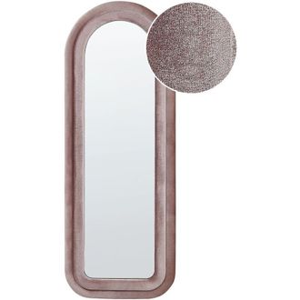 Beliani Wall Mirror CULAN 60 cm 160 cm Velvet Pink