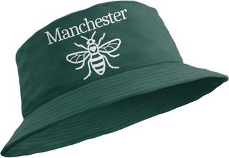 Generic Manchester Bee Bucket Hat (Manchester Text Bee) (UK, Alpha, L, Green)