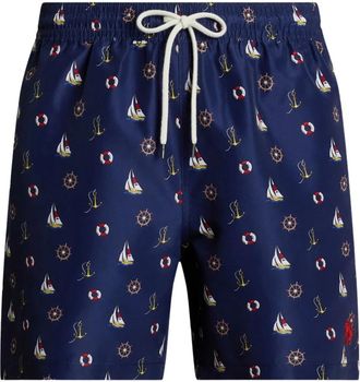 Polo Ralph Lauren Nautische Marine Zwemkleding - Heren - Strandmode - Blauw - L - Katoen - Badmode