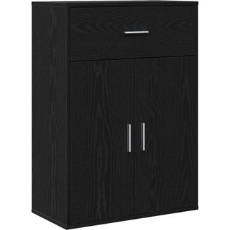 vidaXL Vidaxl - Sideboard with Drawer Black oak 79 x 38 x 80 cm Engineered wood
