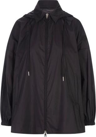 Moncler Jassen, Dames, Zwart, XS, Zwarte Hoodie met Rits