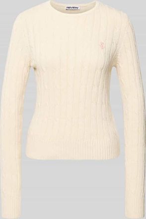 Review Strickpullover mit Zopfmuster und Label-Stitching in Offwhite, Gr&ouml;&szlig;e XL