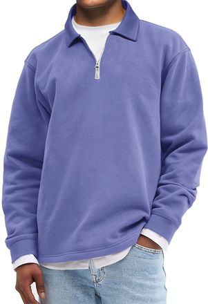 Generic Mens Quarter Zip Pullover Mock Neck Sweatshirt Long Sleeve Top for Fall Winter (UK, Alpha, 3XL, Regular, Regular, 2)