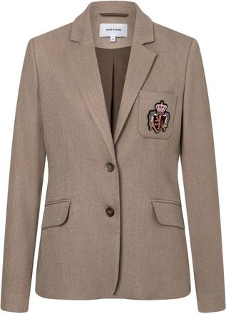 More & More Tailored Blazer - Dames - Blazers - Bruin - L - Leer - Jassen