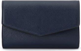 Olga Berg Nic Faux Leather Clutch in Navy at Nordstrom Rack