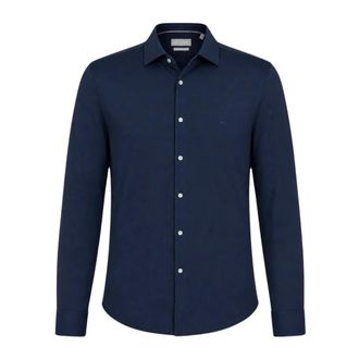 Michael Kors Camisa de Tejido T&eacute;cnico de Corte Entallado - Shirts - Hombre - Azul - 2XL