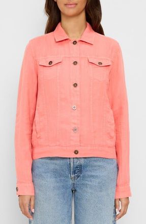 Michael Stars Linen Denim Jacket in Coral Sher at Nordstrom, Size X-Small