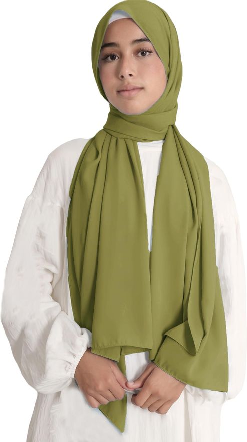 Foulard Vert Polyvalent - Écharpe, Châle, Hijab - Tissu Léger - Neuf Sans étiquette