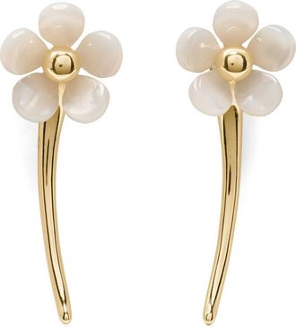 Kate Spade New York summer daze flower statement jacket earrings in White. at Nordstrom
