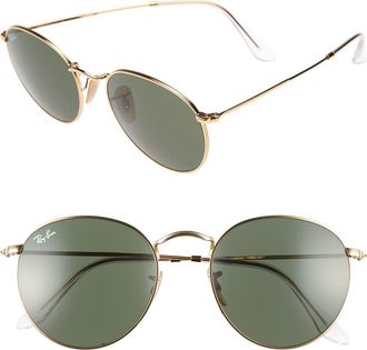 Ray-Ban Icons 53mm Retro Sunglasses in Gold/Green at Nordstrom