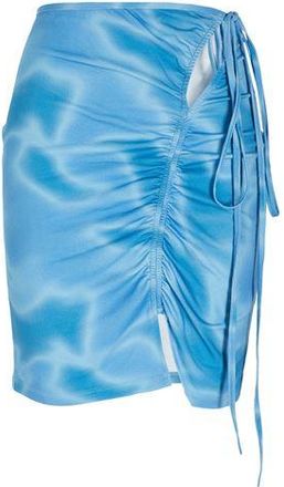 8 by YOOX TIE-DYE PRINTED JERSEY W/ ASYMMETRICAL GATEHRING & CUT-OUTS MINI SKIRT