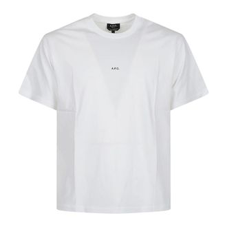 A.P.C. A.p.c., Tops, Heren, Wit, L, Boxy Micro Logo Gots T-Shirt