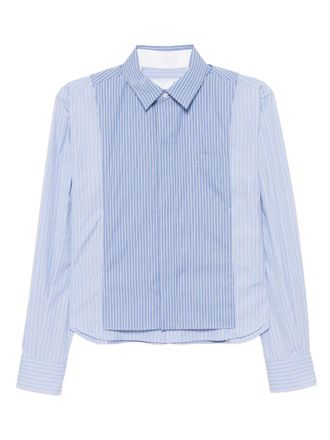 sacai poplin shirt - women - Cotton - 3 - Blue