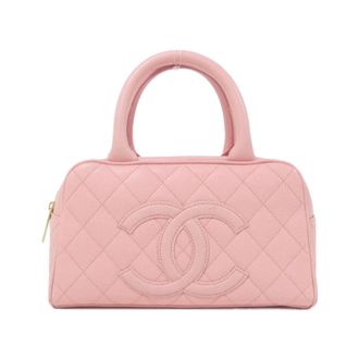Chanel Pink Grained Calfskin Boston Bag (Pre-Owned)