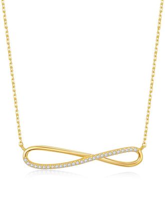 Genevive 14K Over Silver Cz Infinity Necklace