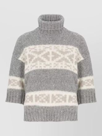 PESERICO high neck knitwear contrasting pattern