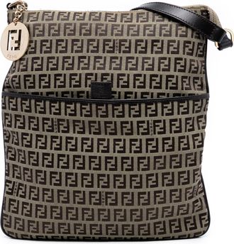 Fendi Pre-owned Womens Zucchino Canvas Crossbody - Sage Green Textile - One Size