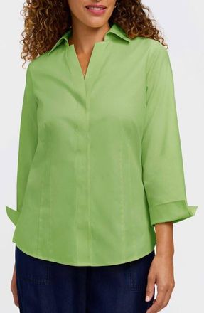 Foxcroft Taylor Fitted Non-Iron Shirt in Mojito Green at Nordstrom, Size 14