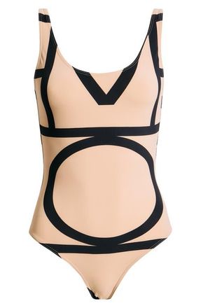 Toteme Logo One-Piece Swimsuit in Monogram Print at Nordstrom, Size X-Small