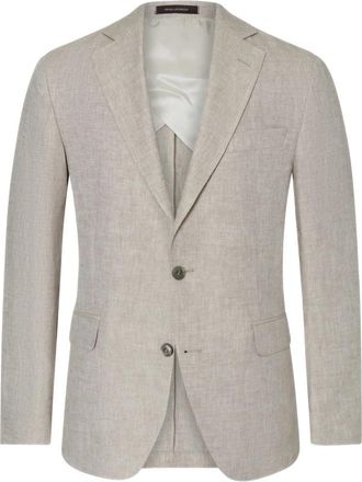 Oscar Jacobson Blazers - Heren - Blazers - Beige - 2XL - Linnen - Jassen