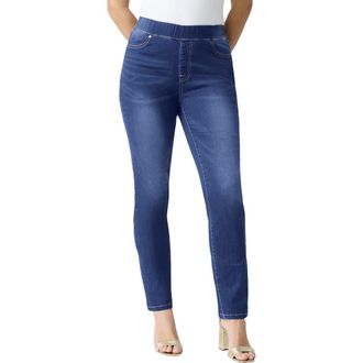 Roaman's Plus Size 360&deg; Stretch Straight Leg Jean in Dark Wash at Nordstrom, Size 18