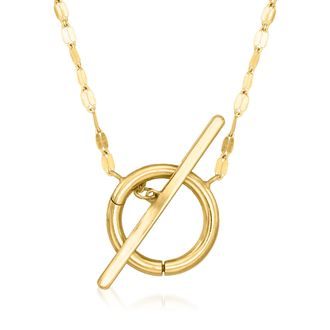 RS Pure by Ross-Simons Italian 14kt Yellow Gold Charm-Compatible Toggle Necklace