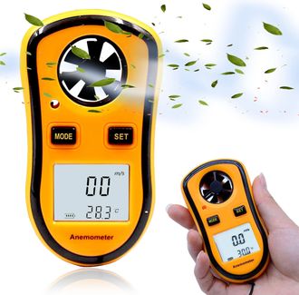 OEM Anem&oacute;metro Digital Port&aacute;til: Mide La Velocidad Del Viento Actual, Media Y M&aacute;xima, Adem&aacute;s De La Temperatura. Pantalla Lcd Retroiluminada. Ideal Para Wi