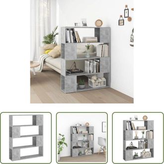 vidaXL Scaffale - Libreria/Divisorio Grigio Cemento 100x24x124 cm