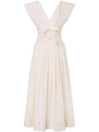 Philosophy di Lorenzo Serafini Abito midi con fiocco - Bianco