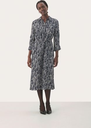 Part Two Jurk Regular fit Dark Navy Dot Chain navy