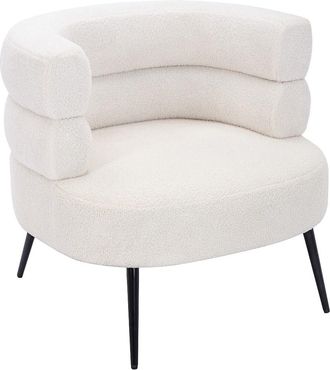 Vente-Unique Sill&oacute;n en tela boucl&eacute; blanco CAMEDO