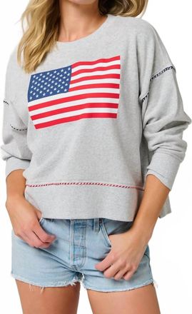 Shiraleah American Flag Sweatshirt In Grey