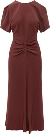 Victoria Beckham Red Crew Neck Midi Dress
