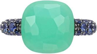 POMELLATO 18ct Rose Gold Chrysoprase and Sapphire Ring