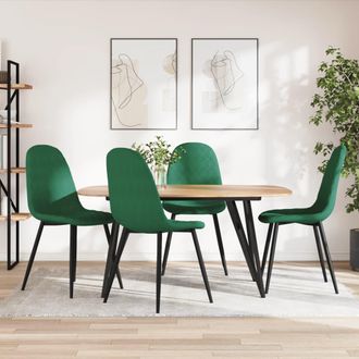 vidaXL Vidaxl - Sillas De Comedor 4 Unidades Terciopelo Verde Oscuro