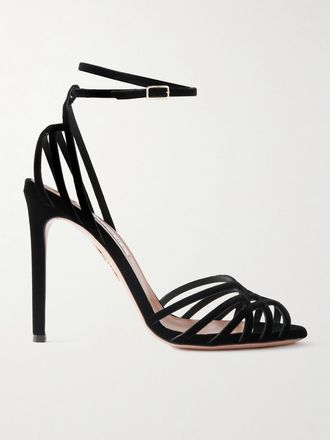 Aquazzura Sandali In Velluto Wild Dream 105 - Nero