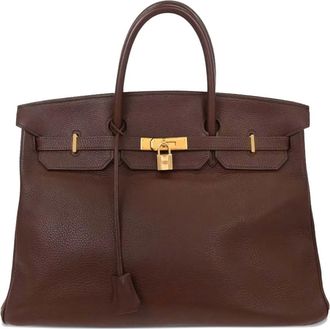 Herm&egrave;s 2011 40 Birkin taurillon clemence tote bag - Bruin
