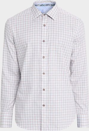 Robert Graham Mens Darrington Mini-Check Cotton Button-Down Shirt