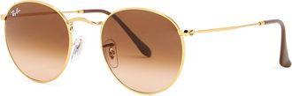 Ray-Ban Copper Round-frame Sunglasses, Gold, Metal, Fashion Sunglasses, 100% UV Protection